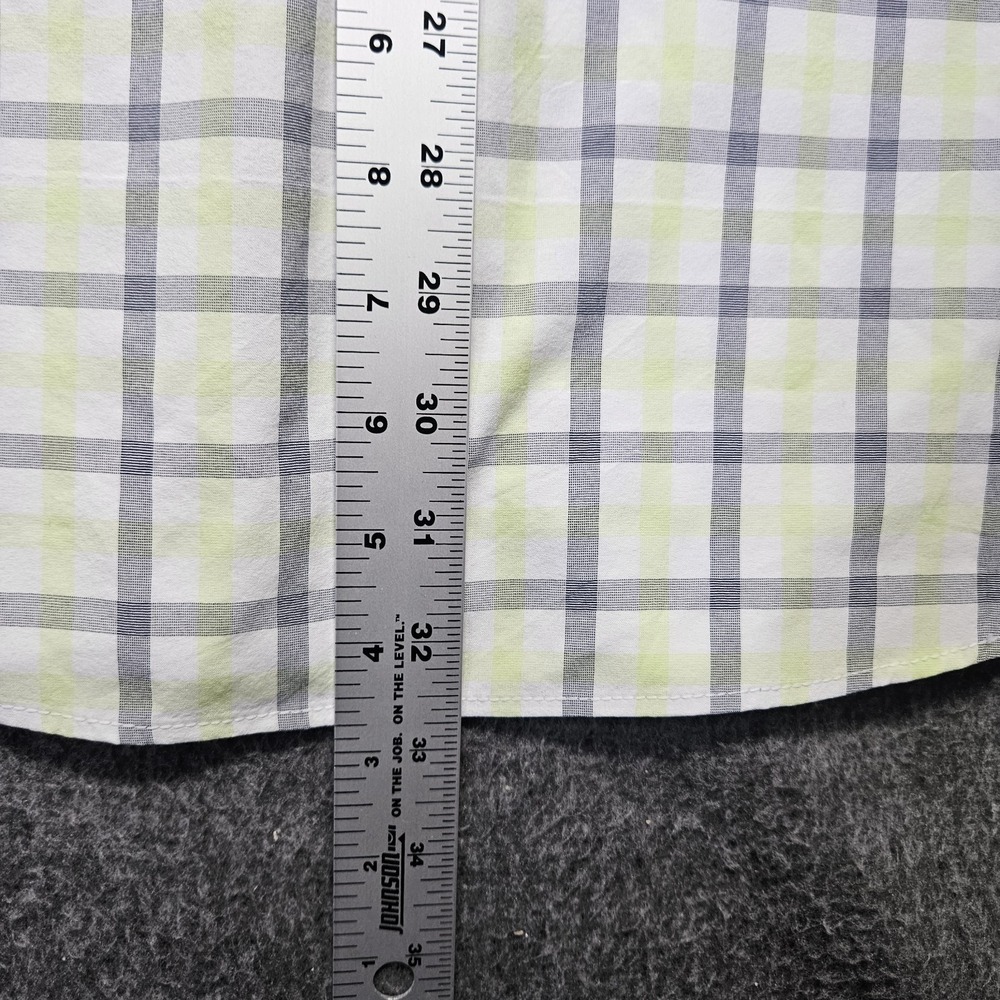 Peter Millar Summer Comfort Shirt Mens XL Yellow Grey Plaid Button Long Sleeve - Picture 9 of 9